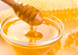 Fresh honey with honeycomb